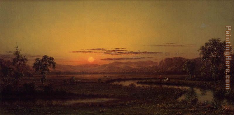 Two Fishermen in the Marsh, at Sunset